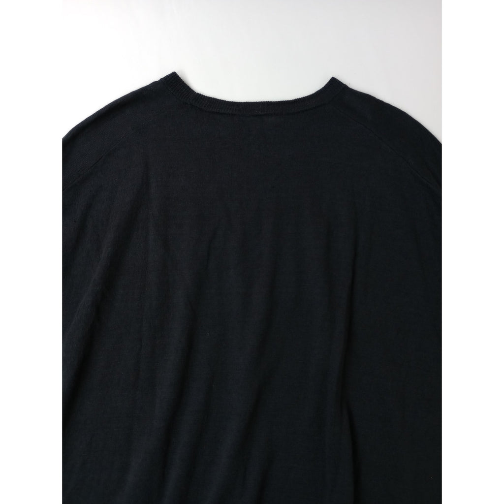 evam eva エヴァムエヴァ リネン 麻 100％ プルオーバー サマーニット 黒 ブラック  【中古】