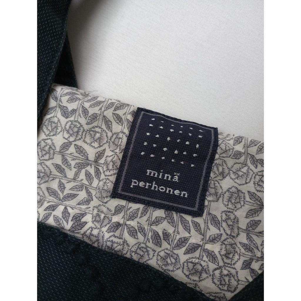 mina perhonen ミナペルホネン tambourine タンバリン パニーニバッグ  黒 ブラック  【中古】