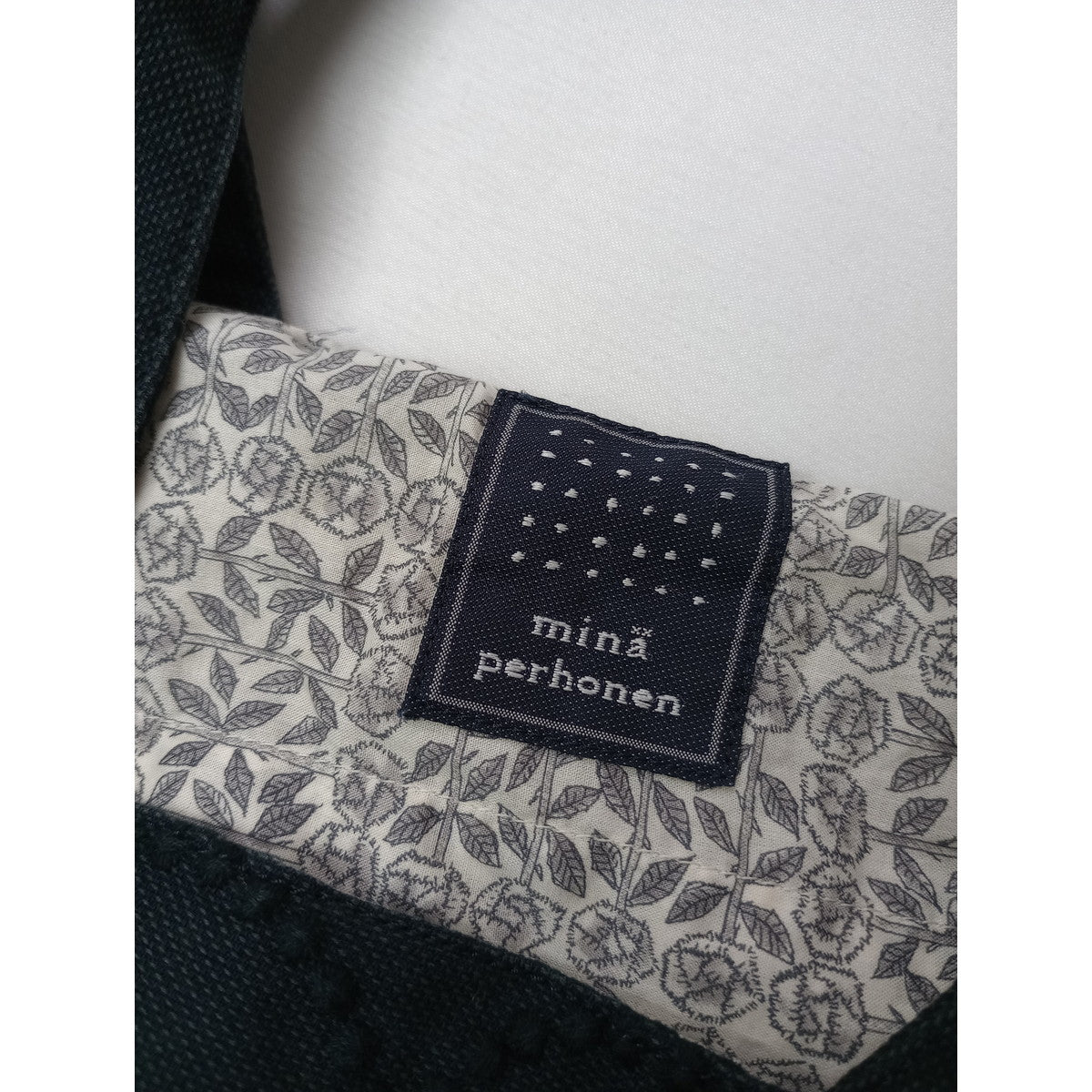 mina perhonen ミナペルホネン tambourine タンバリン パニーニバッグ  黒 ブラック  【中古】