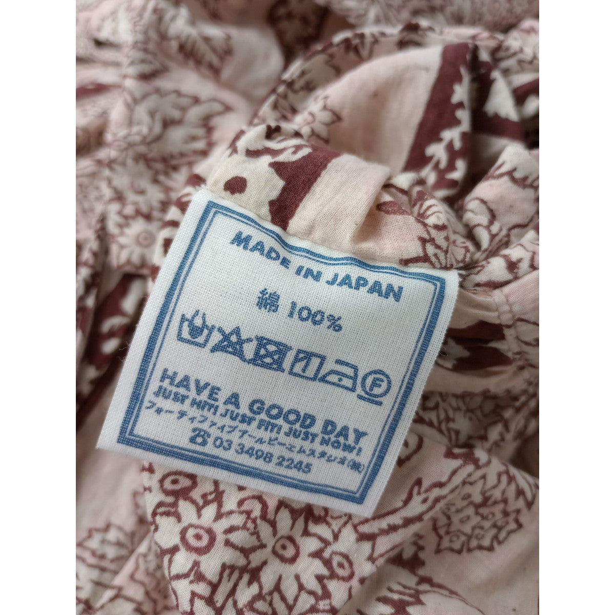45R フォーティファイブアール  インドストライプフラワーブロックプリントのドレス ワンピース  ピンク 【中古】