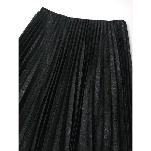 Y’s PINK ワイズ ピンク Asymmetric jacquard pleated skirt アシンメトリー ジャガード プリーツ スカート 黒 ブラック 2【中古】