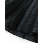 Y’s PINK ワイズ ピンク Asymmetric jacquard pleated skirt アシンメトリー ジャガード プリーツ スカート 黒 ブラック 2【中古】