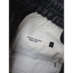 atelier naruse アトリエナルセshetland wool linen tuck wide pants ヘロンボーン 柄 シェットランドウール リネン パンツ  黒 ブラック(8M＋2163【中古】