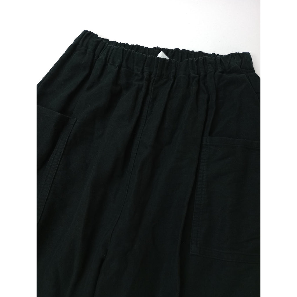 25AW  homspun ホームスパン コットン 綿 100％ イージーパンツ 黒 ブラック F