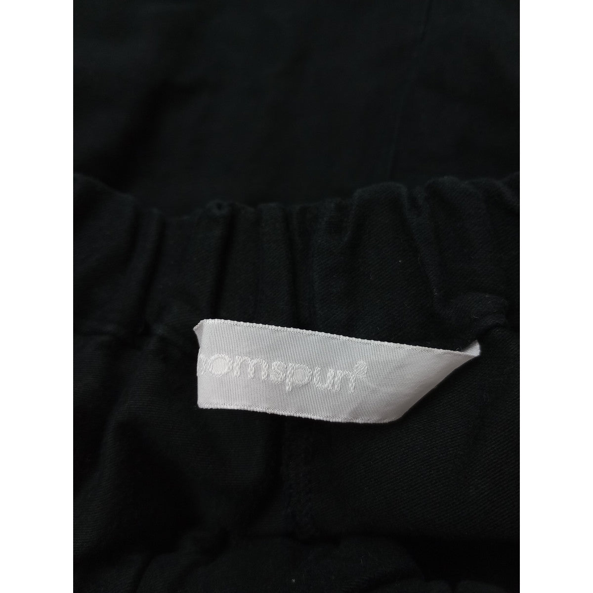 25AW  homspun ホームスパン コットン 綿 100％ イージーパンツ 黒 ブラック F