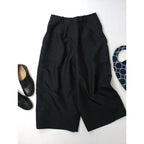 TENNE HANDCRAFTED MODERN テン ハンドクラフテッド モダン コットン 綿 混 サイドボタン キュロット パンツ 黒 ブラック 【中古】