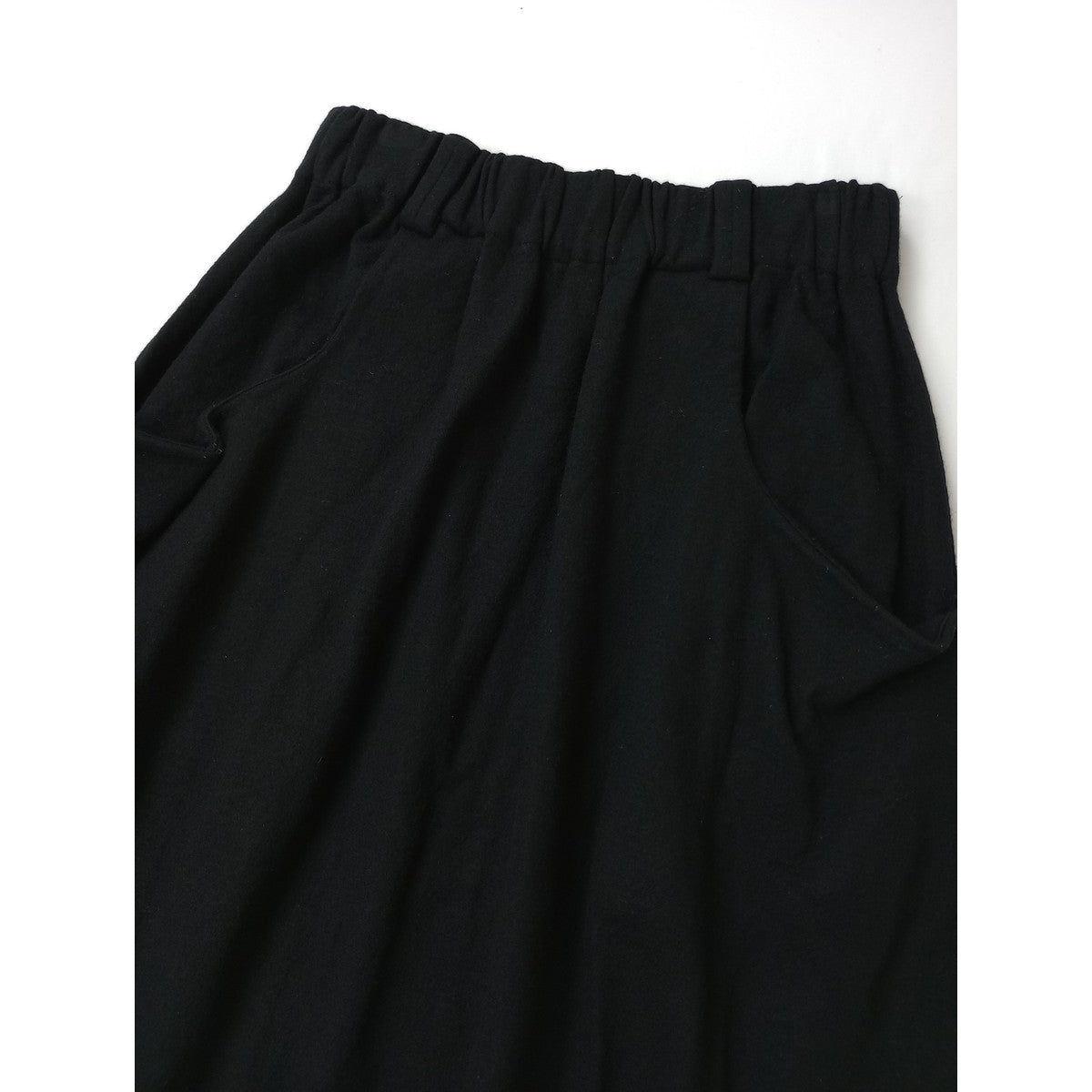 25AW  atelier naruse アトリエナルセ wool punch gather skirt ウールポンチギャザースカート ロング 黒 ブラック (8M＋2166)【中古】