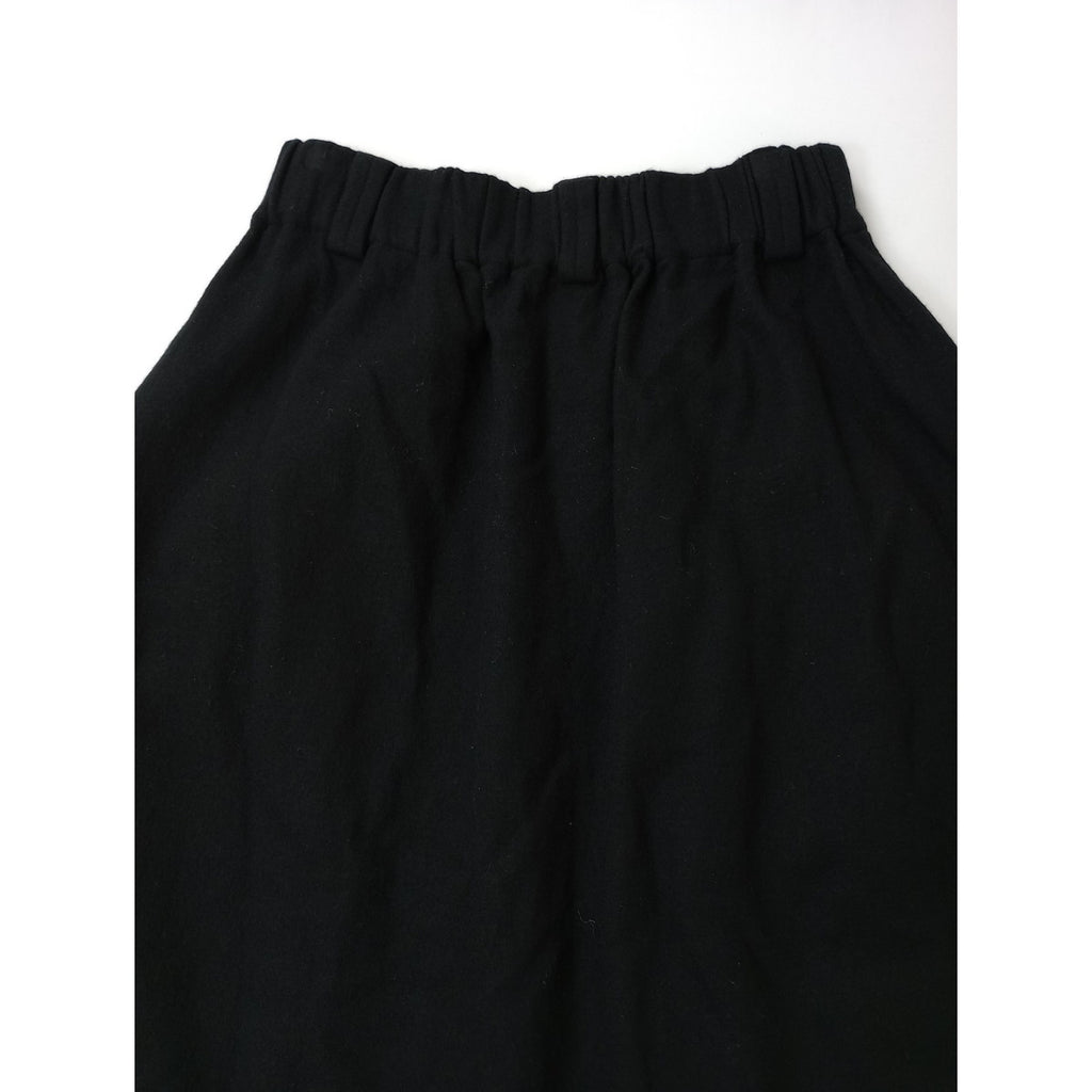 25AW  atelier naruse アトリエナルセ wool punch gather skirt ウールポンチギャザースカート ロング 黒 ブラック (8M＋2166)【中古】