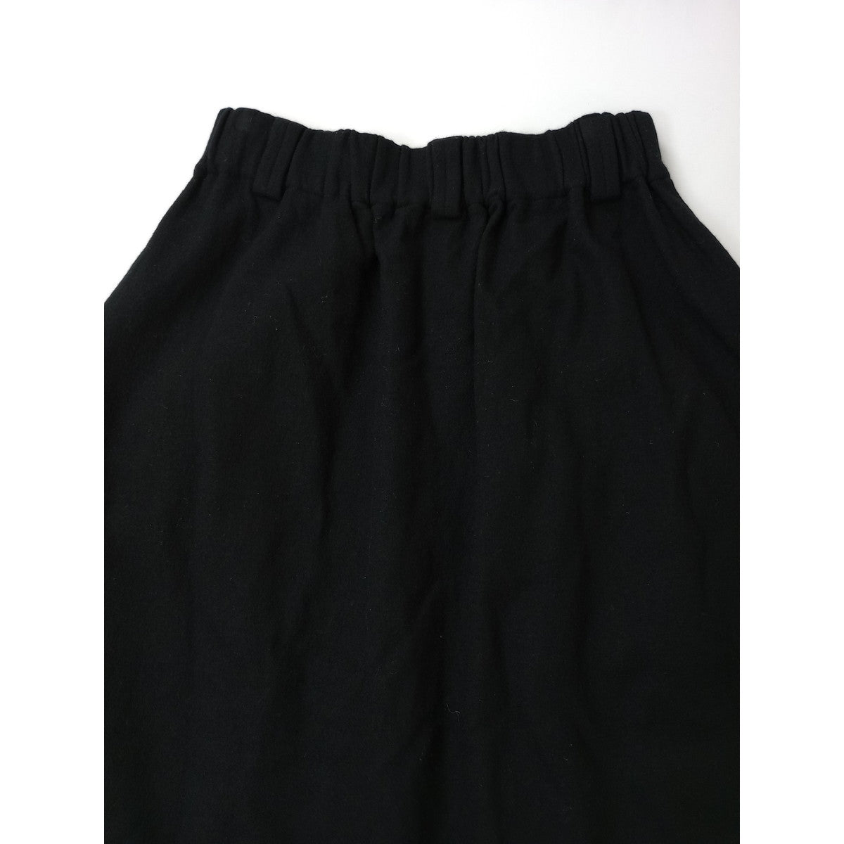 25AW  atelier naruse アトリエナルセ wool punch gather skirt ウールポンチギャザースカート ロング 黒 ブラック (8M＋2166)【中古】