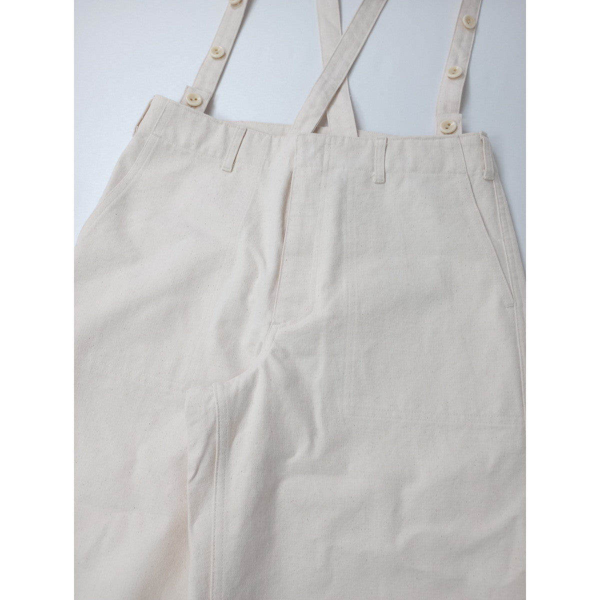 R&D.M.Co- オールドマンズテーラー CANVAS SUSPENDERS PANTS キャンバス サスペンダー パンツ ワイド 生成り S 【中古】