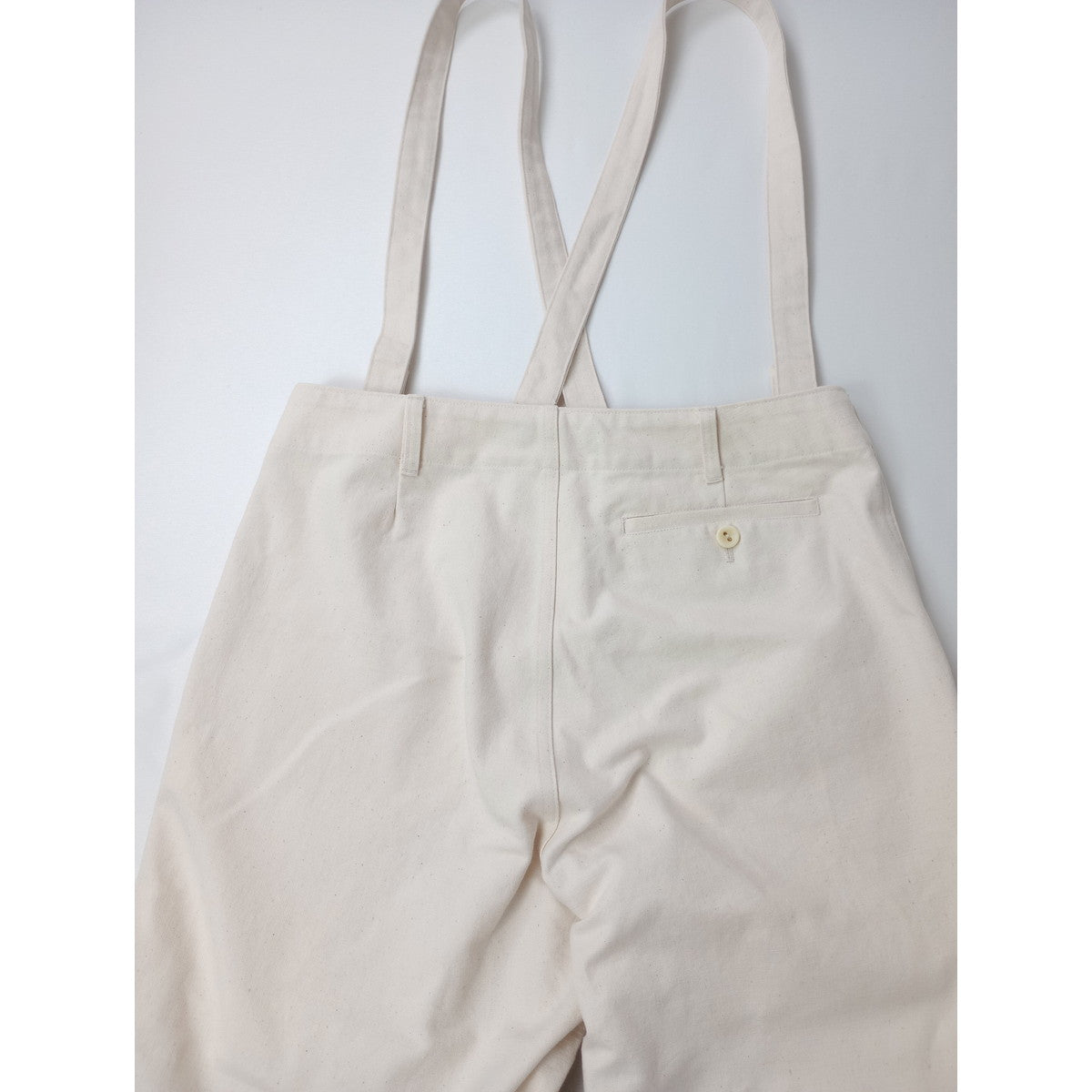 R&D.M.Co- オールドマンズテーラー CANVAS SUSPENDERS PANTS キャンバス サスペンダー パンツ ワイド 生成り S 【中古】