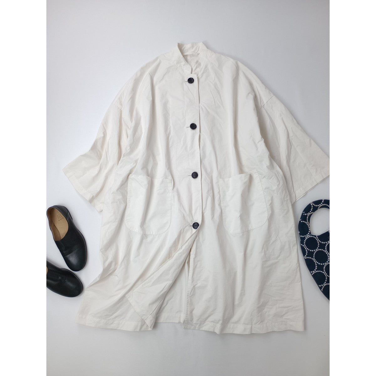 R&D.M.Co- オールドマンズテーラー  GARMENT DYE OVERSIZED COAT ガーメント ダイオーバーサイズ ロング コート 白 【中古】