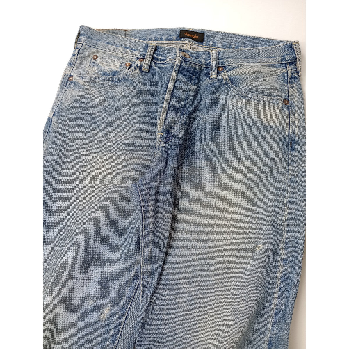 chimala チマラ SELVEDGE DENIM ANKLE CUT デニムパンツ ビンテージ加工 ブルー 28  【中古】