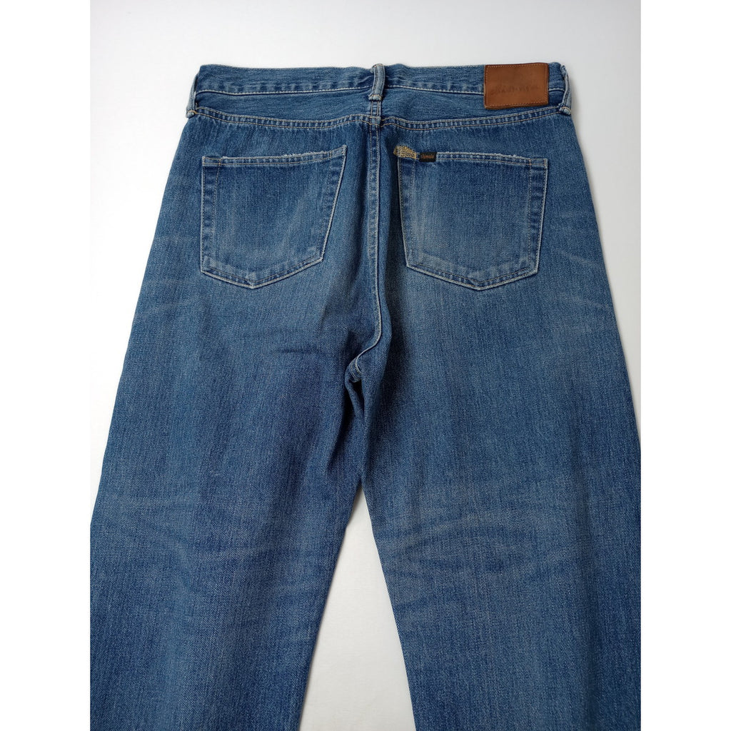 chimala チマラ デニムパンツ ビンテージ加工 ブルー 26  【中古】