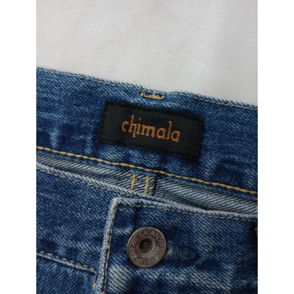 chimala チマラ デニムパンツ ビンテージ加工 ブルー 26  【中古】