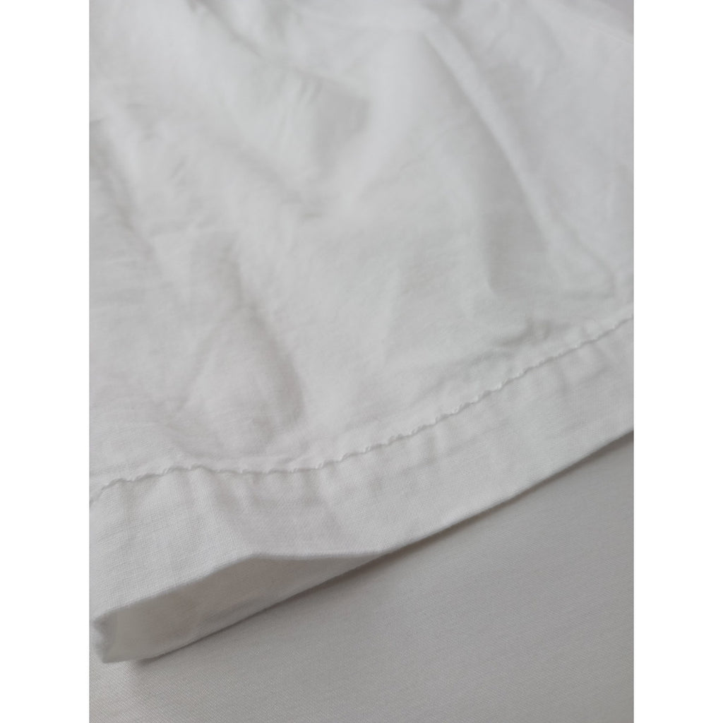 homspun ホームスパン コットン 綿 100％ バルキー シーチング ギャザー パンツ 白 ホワイト F【中古】