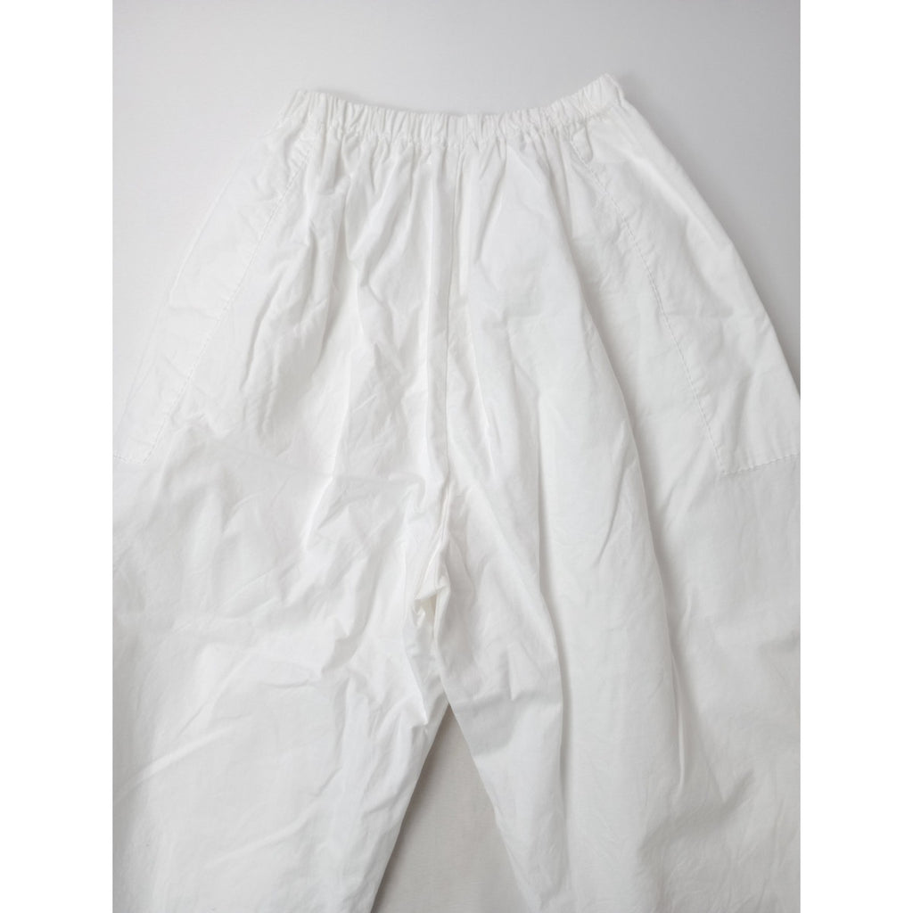 homspun ホームスパン コットン 綿 100％ バルキー シーチング ギャザー パンツ 白 ホワイト F【中古】