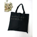 MARGARET HOWELL マーガレットハウエル COTTON LOGO BAG ロゴ トート バッグ 黒 ブラック 【中古】
