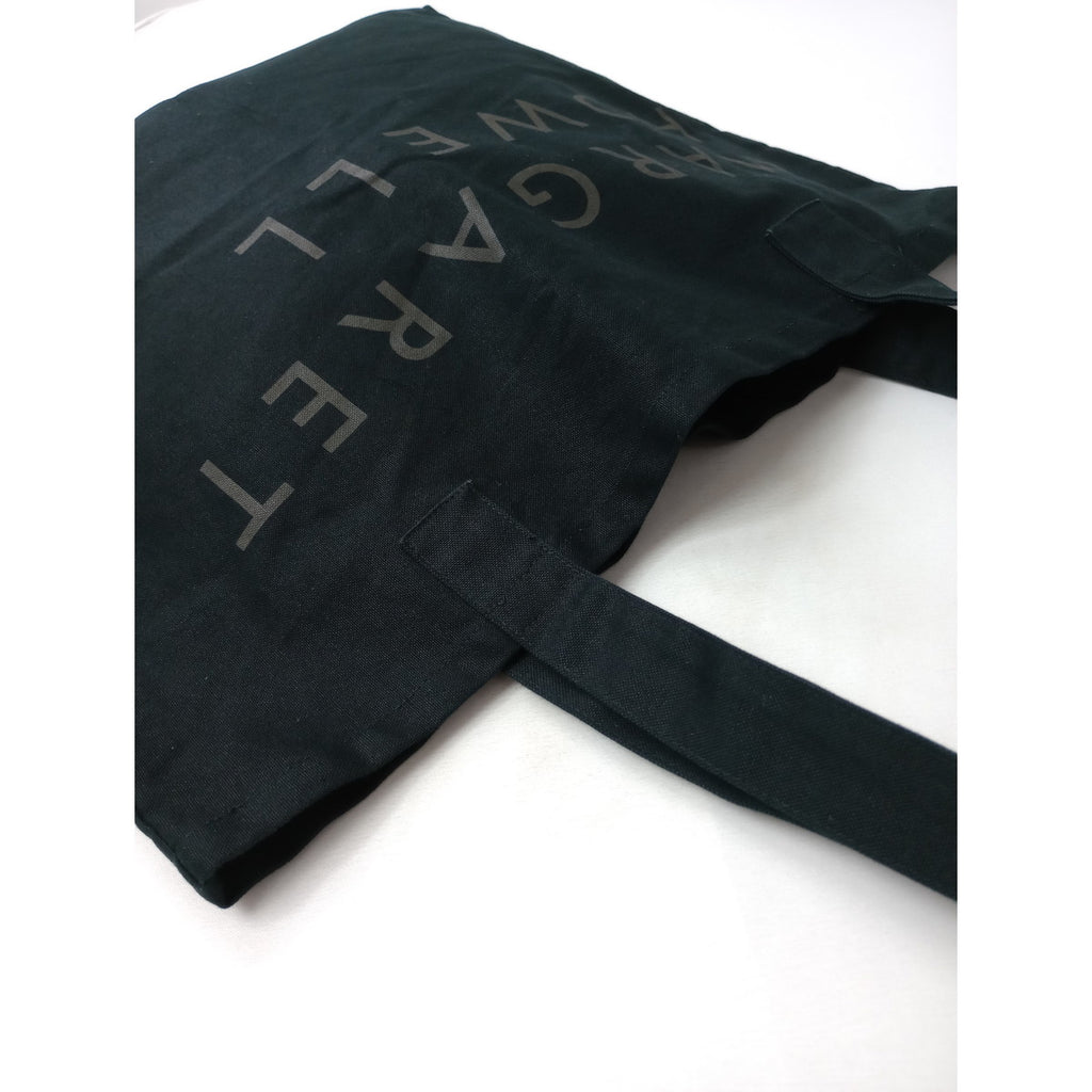 MARGARET HOWELL マーガレットハウエル COTTON LOGO BAG ロゴ トート バッグ 黒 ブラック 【中古】