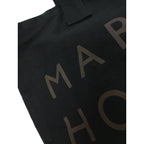 MARGARET HOWELL マーガレットハウエル COTTON LOGO BAG ロゴ トート バッグ 黒 ブラック 【中古】