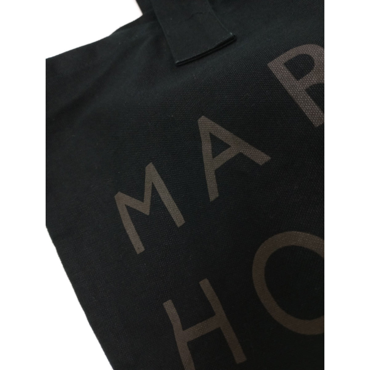 MARGARET HOWELL マーガレットハウエル COTTON LOGO BAG ロゴ トート バッグ 黒 ブラック 【中古】