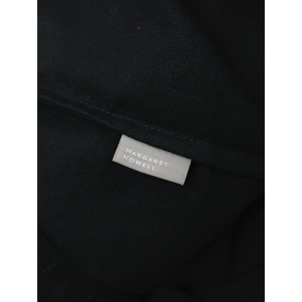 MARGARET HOWELL マーガレットハウエル COTTON LOGO BAG ロゴ トート バッグ 黒 ブラック 【中古】