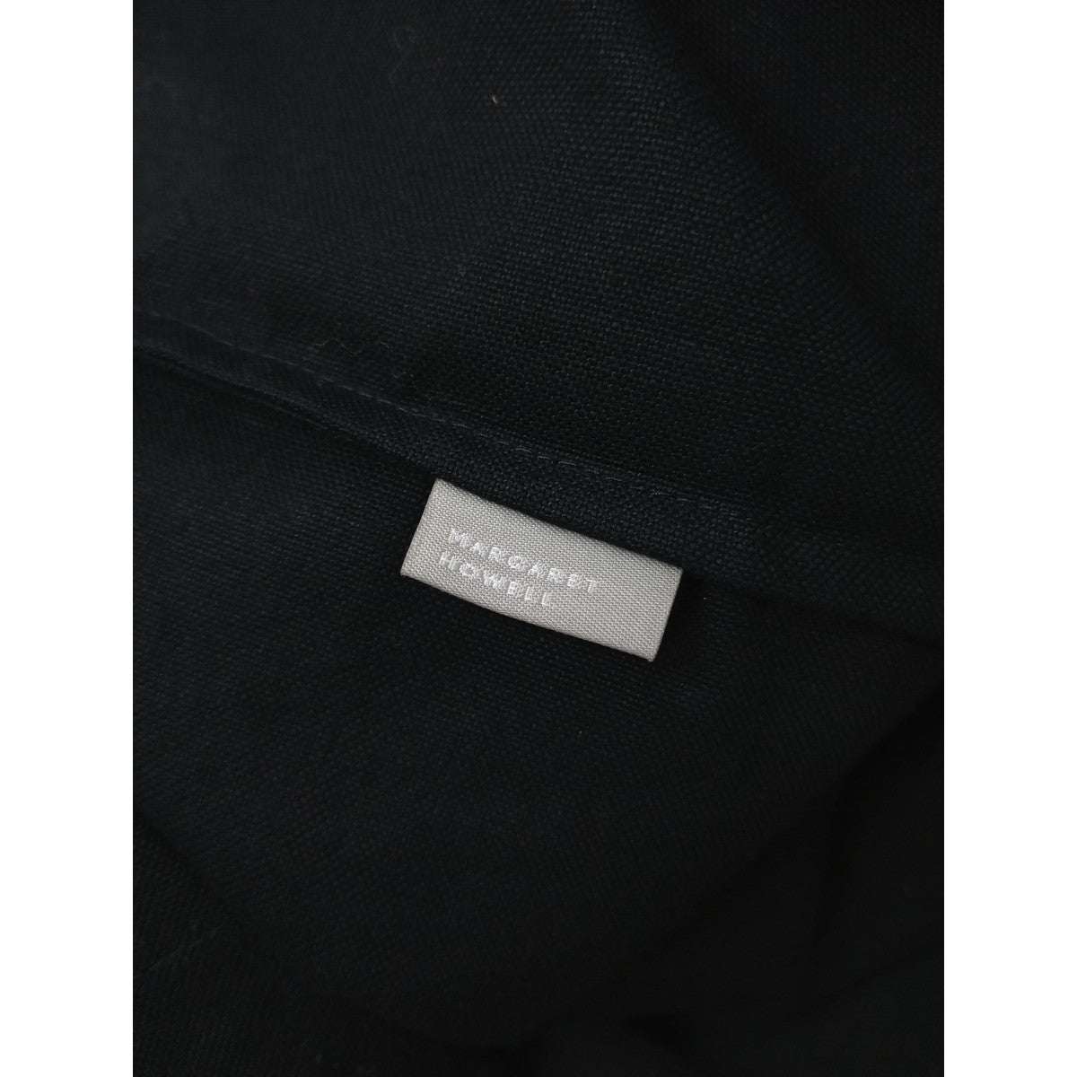 MARGARET HOWELL マーガレットハウエル COTTON LOGO BAG ロゴ トート バッグ 黒 ブラック 【中古】