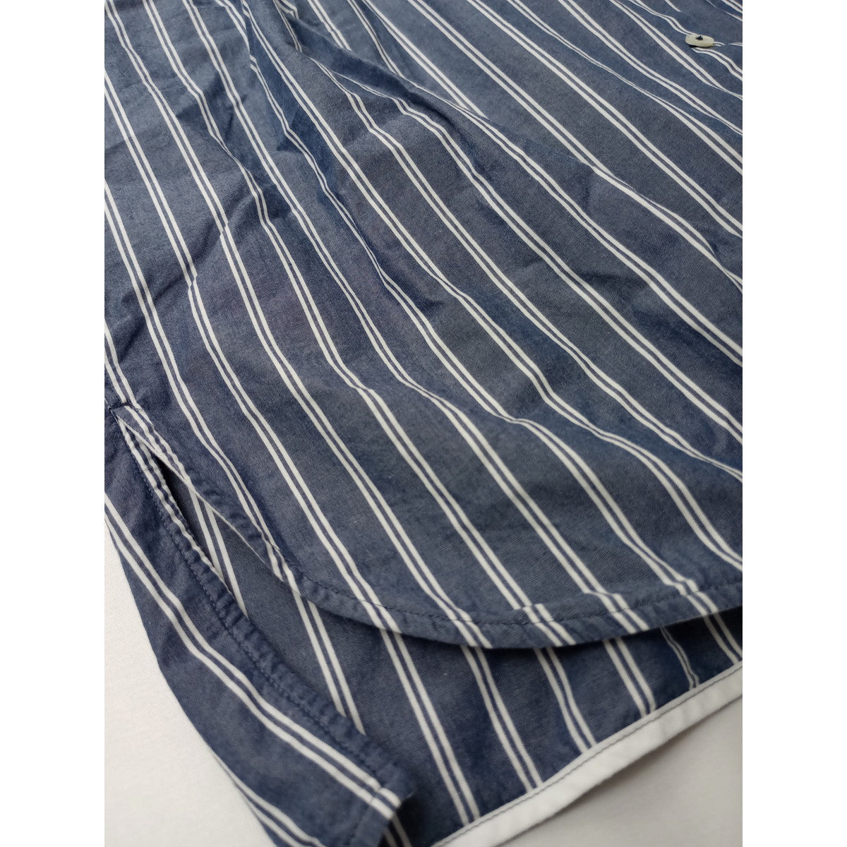 TICCA ティッカ ストライプ  長袖 シャツ ワンピース  ロング くすみ ネイビー  【中古】