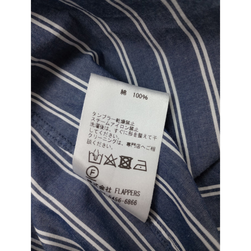 TICCA ティッカ ストライプ  長袖 シャツ ワンピース  ロング くすみ ネイビー  【中古】