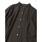mizuiro ind ミズイロインド バンドカラー 長袖 シャツ ロング ワンピース ダークブラウン 【中古】