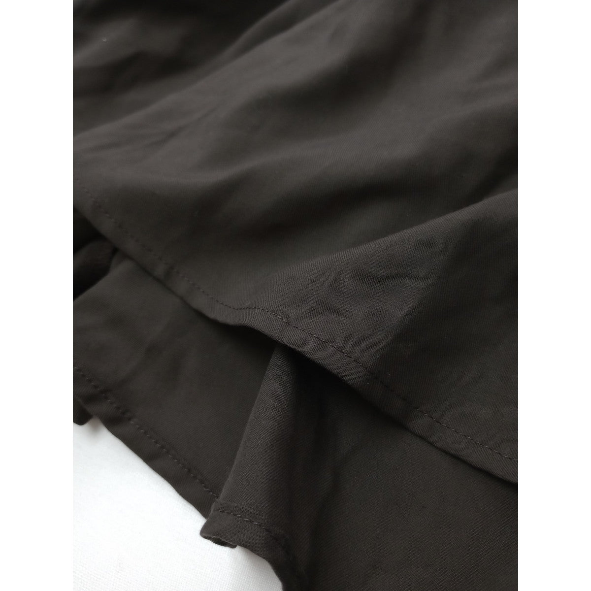 mizuiro ind ミズイロインド バンドカラー 長袖 シャツ ロング ワンピース ダークブラウン 【中古】