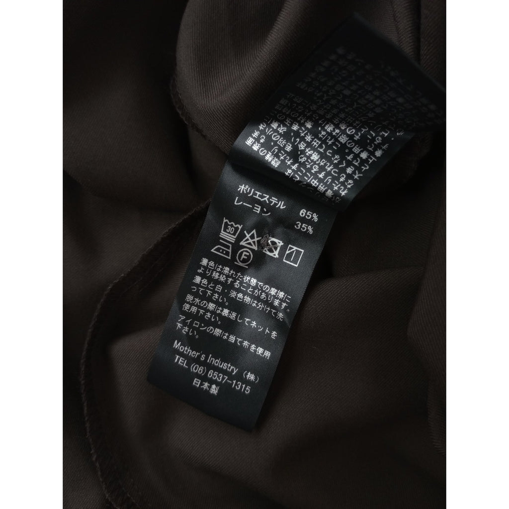 mizuiro ind ミズイロインド バンドカラー 長袖 シャツ ロング ワンピース ダークブラウン 【中古】