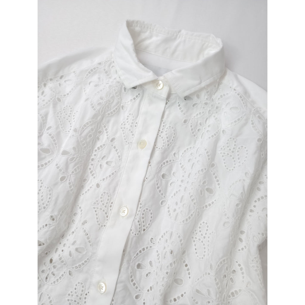 TICCA ティッカ レース ブラウス シャツ コットン 綿 100％  白 F 【中古】