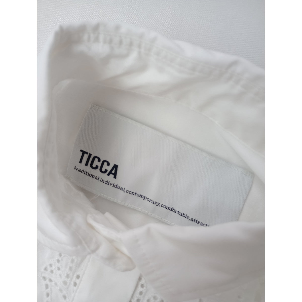 TICCA ティッカ レース ブラウス シャツ コットン 綿 100％  白 F 【中古】