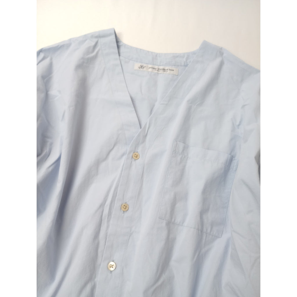 JOURNAL STANDARD LUXE ジャーナルスタンダード ラックス JULY ブラウス シャツ インド綿 タイプライター コットン 綿 100％ ライトブルー 【中古】