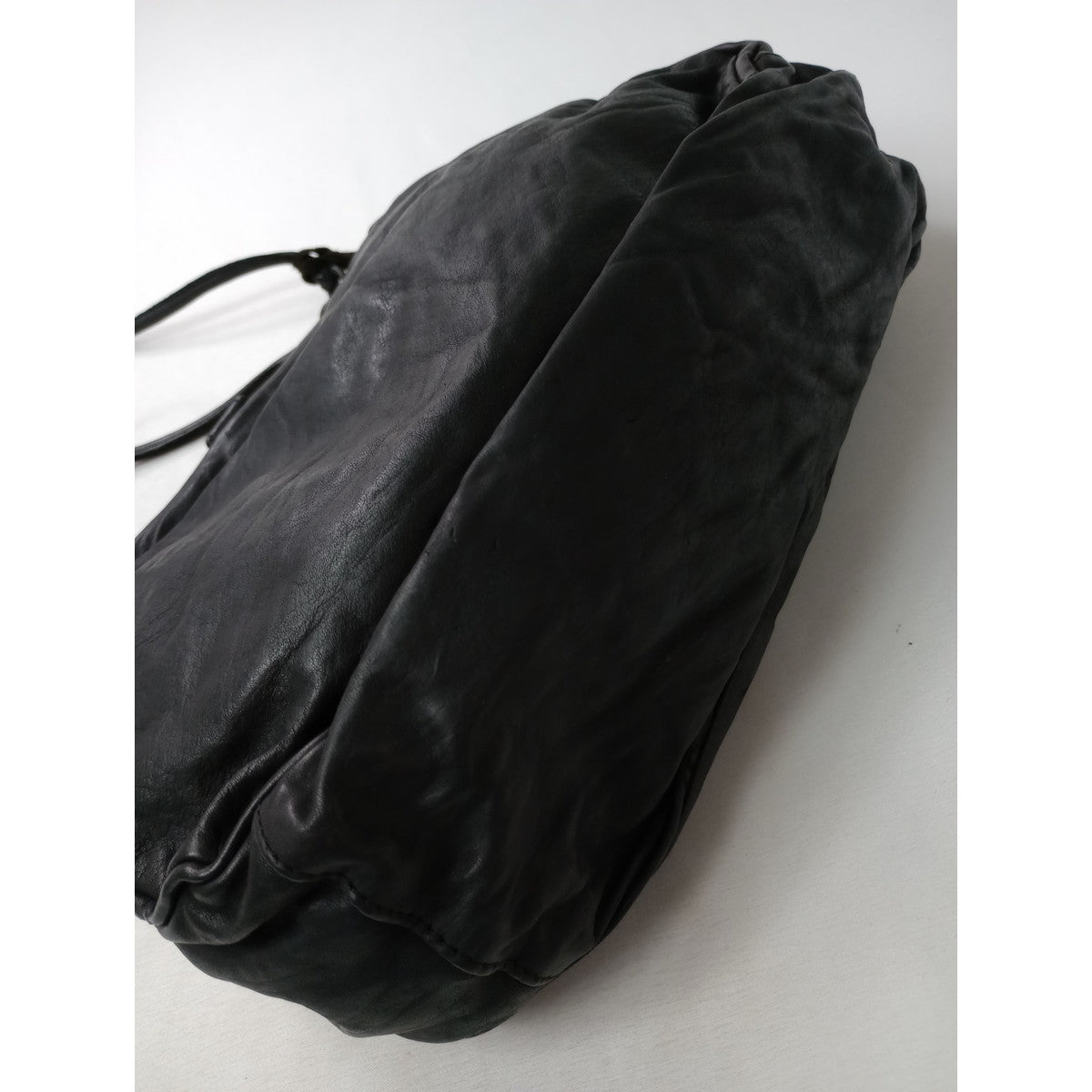 CHRISTIAN PEAU  クリスチャンポー  2way  レザー  がま口 ワンハンドル バッグ 黒 ブラック 【中古】