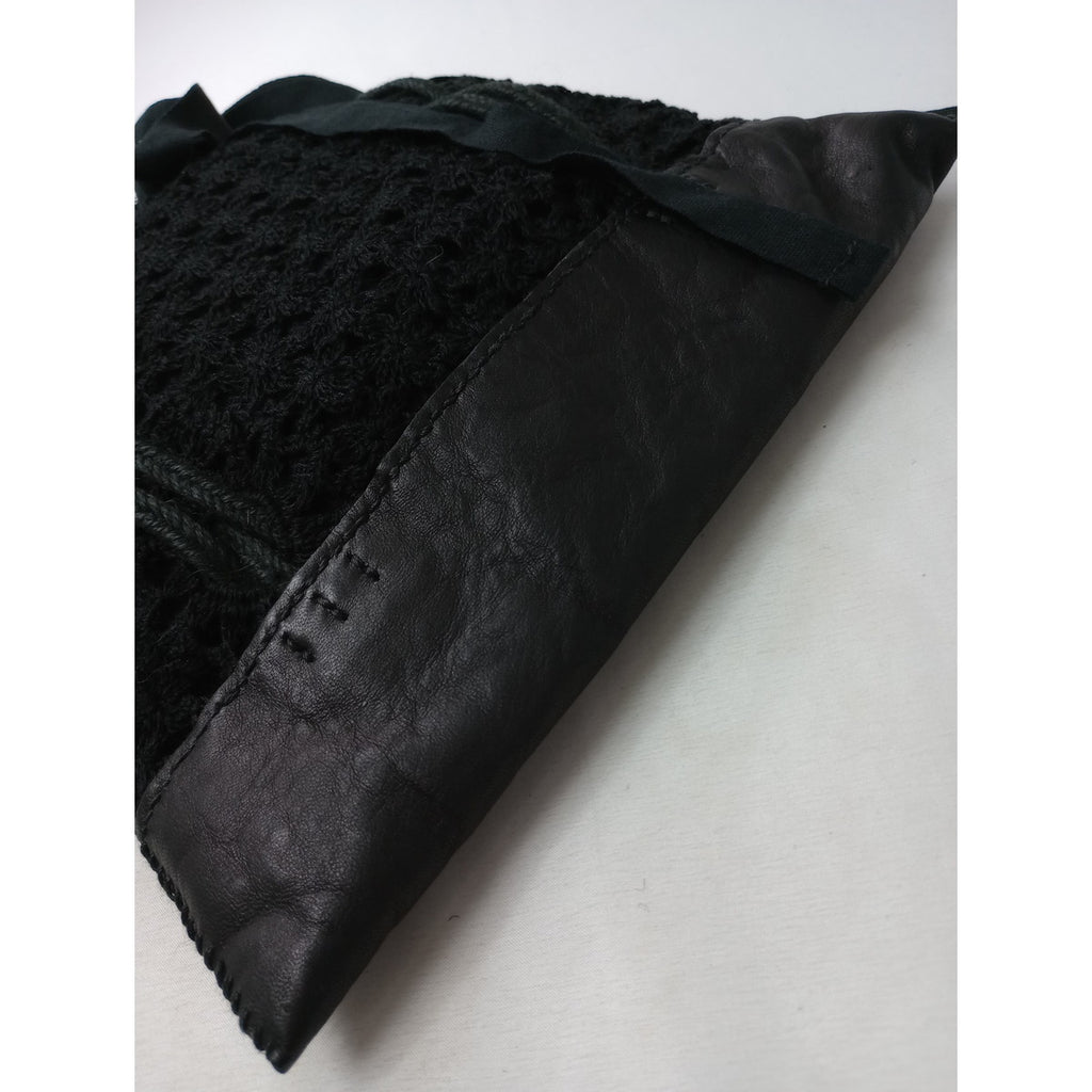 ebagos  エバゴス  YES HOLIDAY  レース  ジュート レザー トート バッグ 黒 ブラック  【中古】