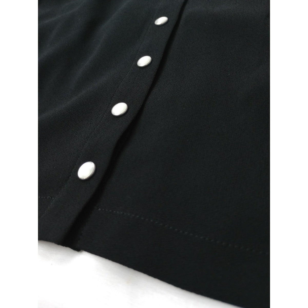 agnès b. アニエスベー  クルーネック  プレッション  カーディガン  黒 ブラック  38 【中古】