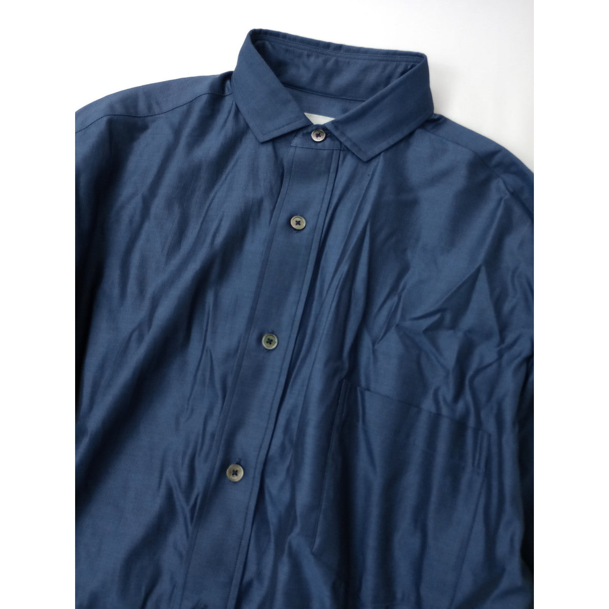 TICCA  ティッカ    スクエア  ビッグ   長袖  シャツ トップス  ブルー  2 【中古】