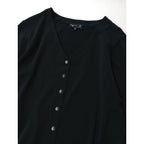 agnès b. アニエスベー クルーネック ロングカーディガン 黒 ブラック  2【中古】