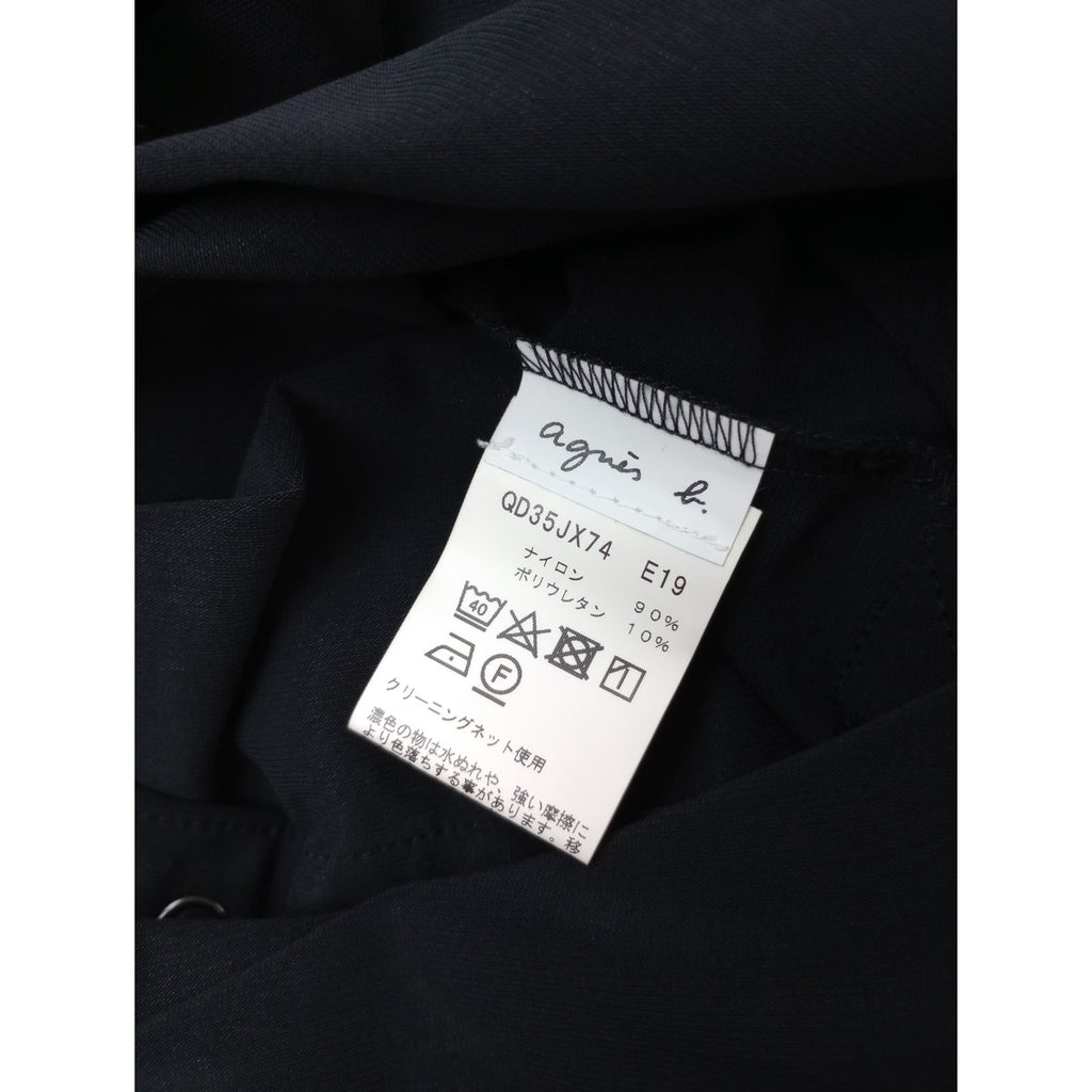 agnès b. アニエスベー クルーネック ロングカーディガン 黒 ブラック  2【中古】