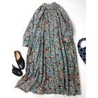 ミナペルホネン   mina perhonen  water light ロングシャツ ワンピース ブルー  38  【中古】