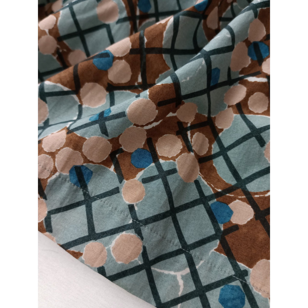 ミナペルホネン   mina perhonen  water light ロングシャツ ワンピース ブルー  38  【中古】