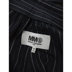 MM6 Maison Margiela  マルタンマルジェラ ストライプ  ワイド パンツ  黒 に近いダークネイビー  40 【中古】