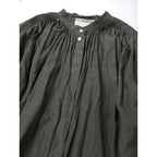 enrica  エンリカ  BLOUSE コットン  シルク  ギャザー ブラウス    トップス 077 ダークブラウン  【中古】