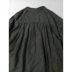 enrica  エンリカ  BLOUSE コットン  シルク  ギャザー ブラウス    トップス 077 ダークブラウン  【中古】