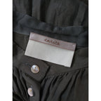 enrica  エンリカ  BLOUSE コットン  シルク  ギャザー ブラウス    トップス 077 ダークブラウン  【中古】