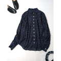 R&D.M.Co- オールドマンズテーラー COTTON LAWN WILD BERRY SMALL COLLAR SHIRT  ワイルドベリー スモールカラー シャツ ブラウス ネイビー 【中古】