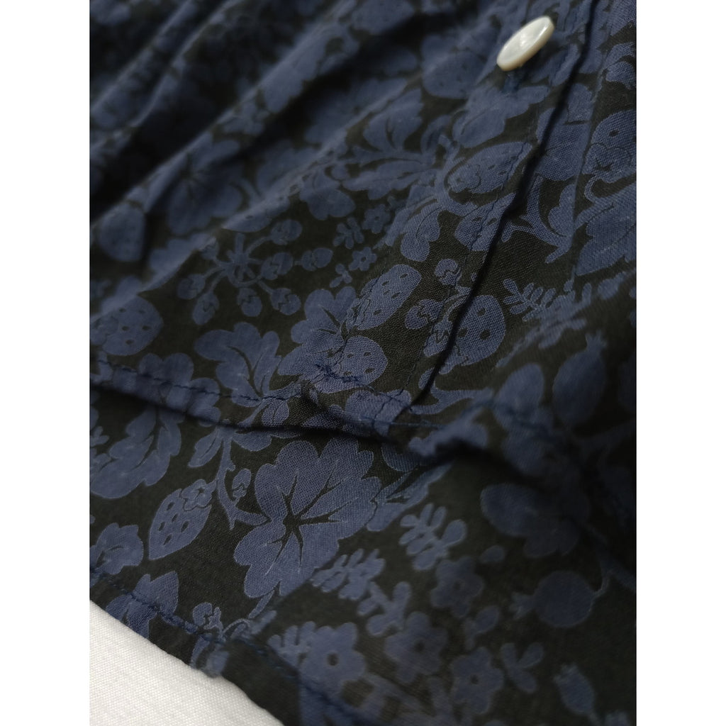 R&D.M.Co- オールドマンズテーラー COTTON LAWN WILD BERRY SMALL COLLAR SHIRT  ワイルドベリー スモールカラー シャツ ブラウス ネイビー 【中古】