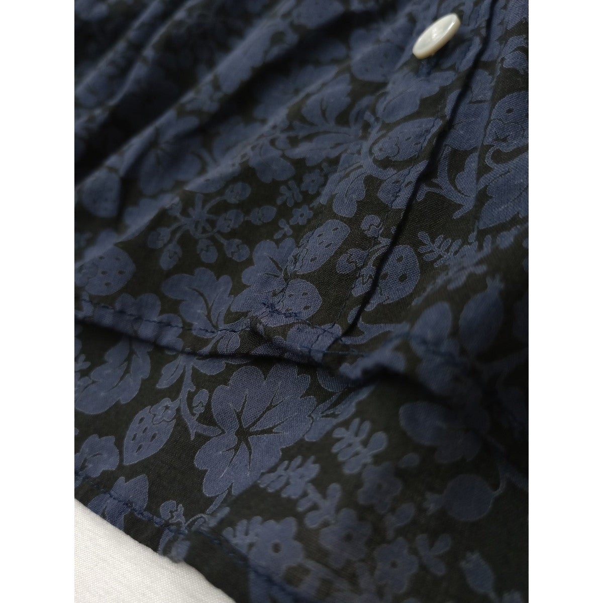 R&D.M.Co- オールドマンズテーラー COTTON LAWN WILD BERRY SMALL COLLAR SHIRT  ワイルドベリー スモールカラー シャツ ブラウス ネイビー 【中古】